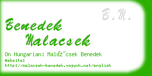 benedek malacsek business card